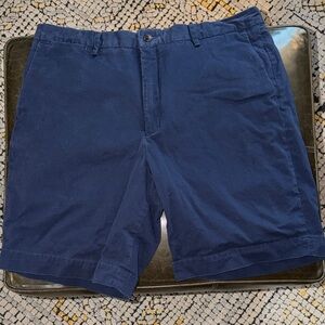 Polo by Ralph Lauren Navy Flat-Front Cotton Shorts